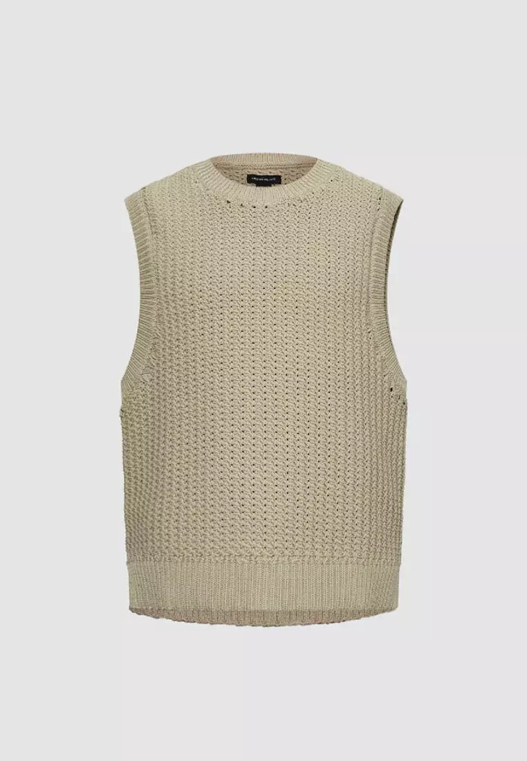 Crew Neck Knitted Vest