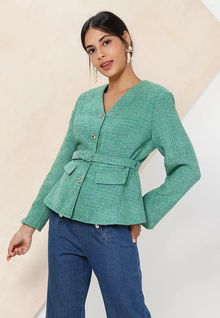 Long peplum jacket 2025