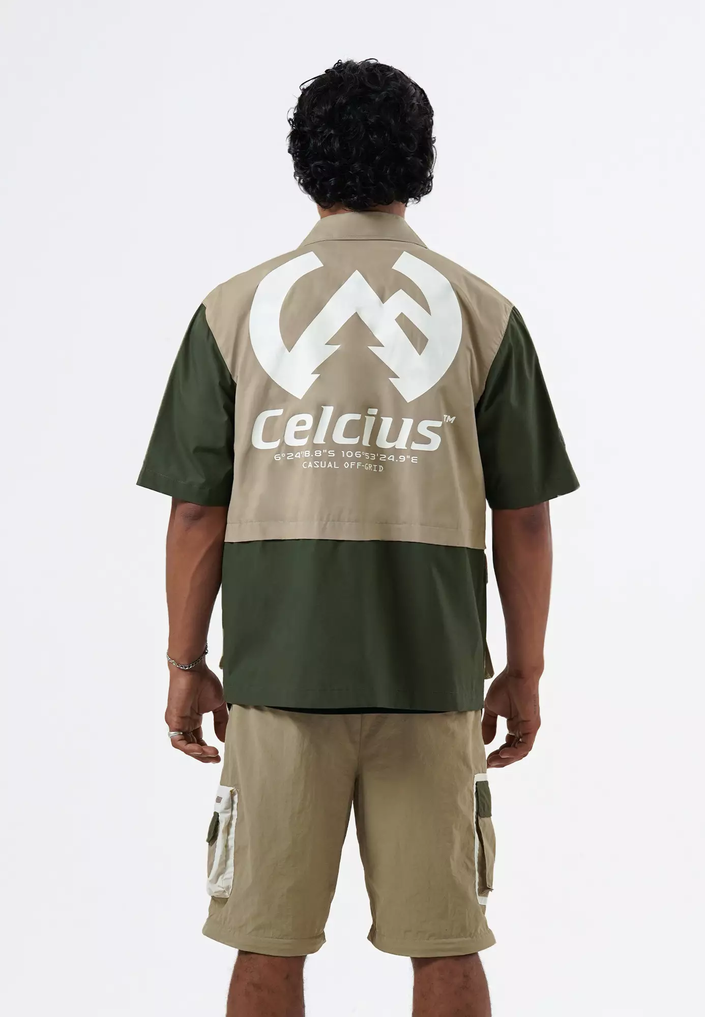 CELCIUS Casual Off Grid Kemeja Lengan Pendek L03000530C Khaki