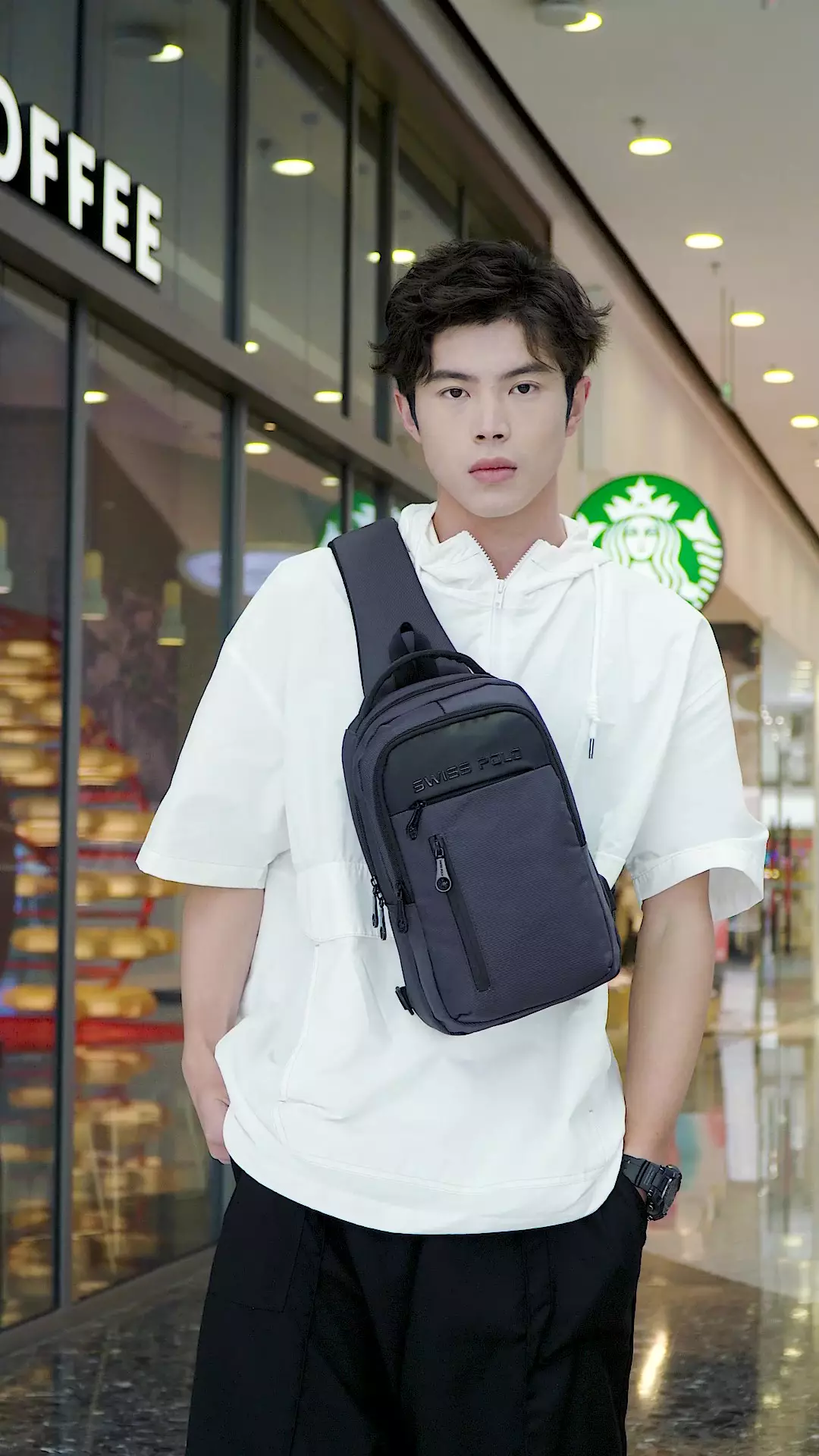 Men's Waist Bag / Belt Bag / Chest Bag (Tas Pinggang / Tas Dada Pria) - Biru