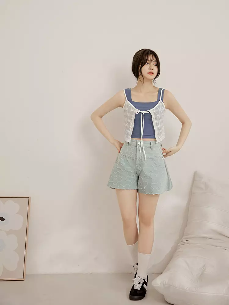 Solid Color Square Neck Wide Strap Bra Top [AB19545]