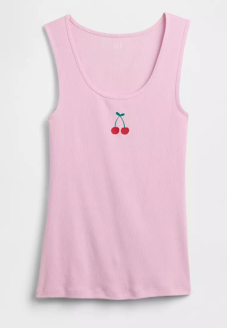 Ribbed Logo Tank Top