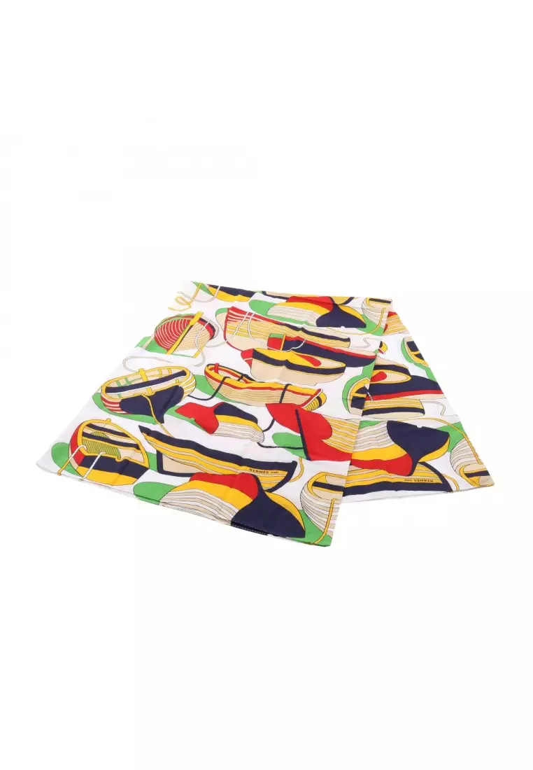 Hermès Pre-Loved Hermès THALASSA large size scarf cotton white