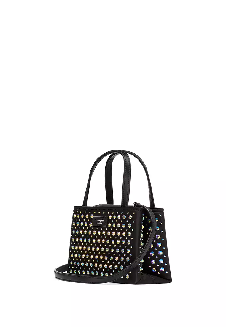 Sam Icon Crystal Embellished Mini Tote Black