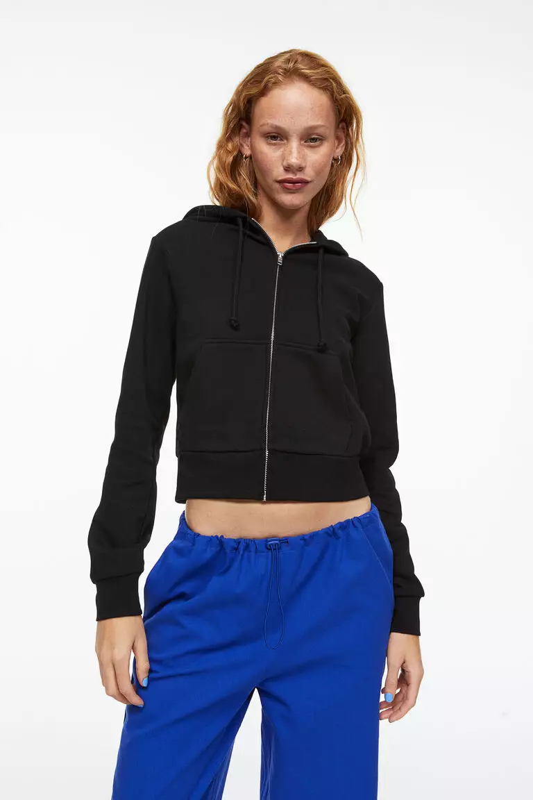 Short zip up best sale hoodie