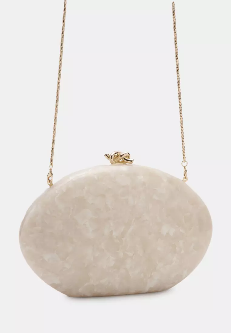 Pearl-Effect Clutch Bag