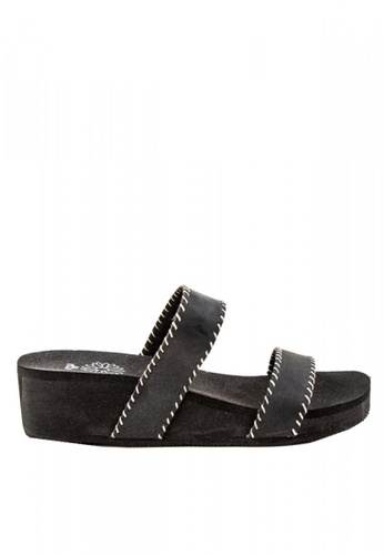 Otto black Double Strap Stitched Sandals 48328SHE18F09BGS_1