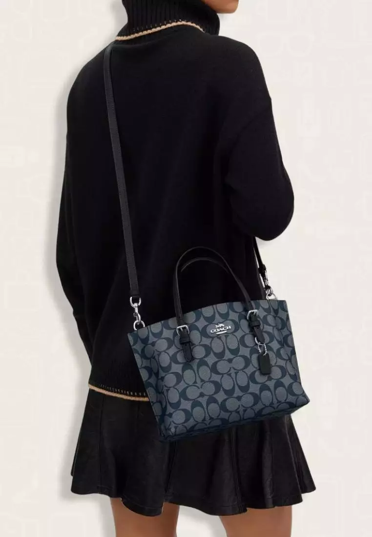 Coach Mollie Tote 25 In Signature Canvas Denim Midnight Navy