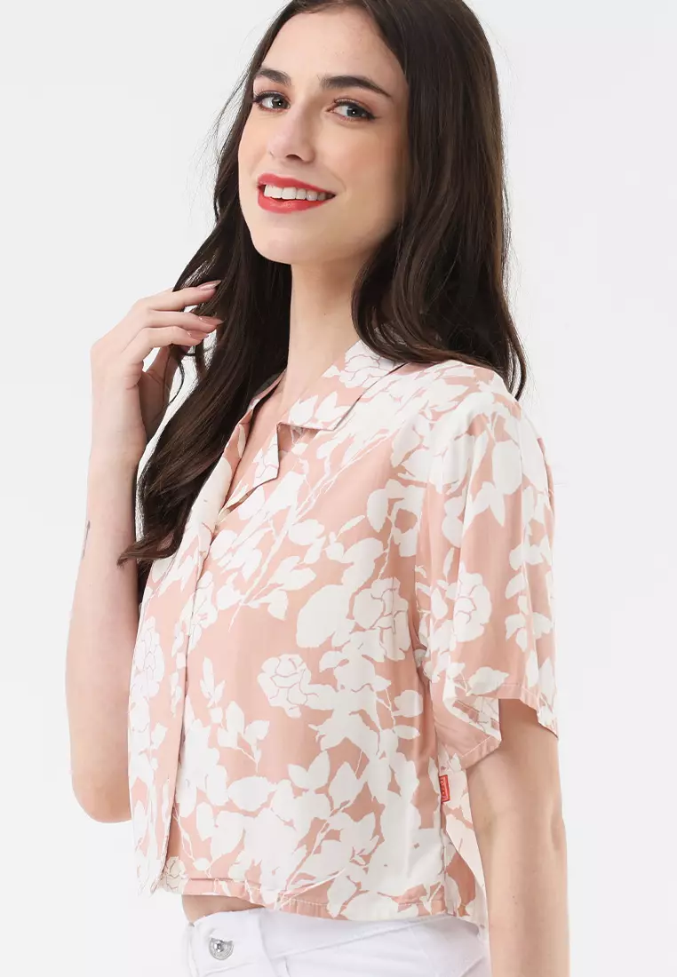 Woven Printed Short Sleeve Blouse