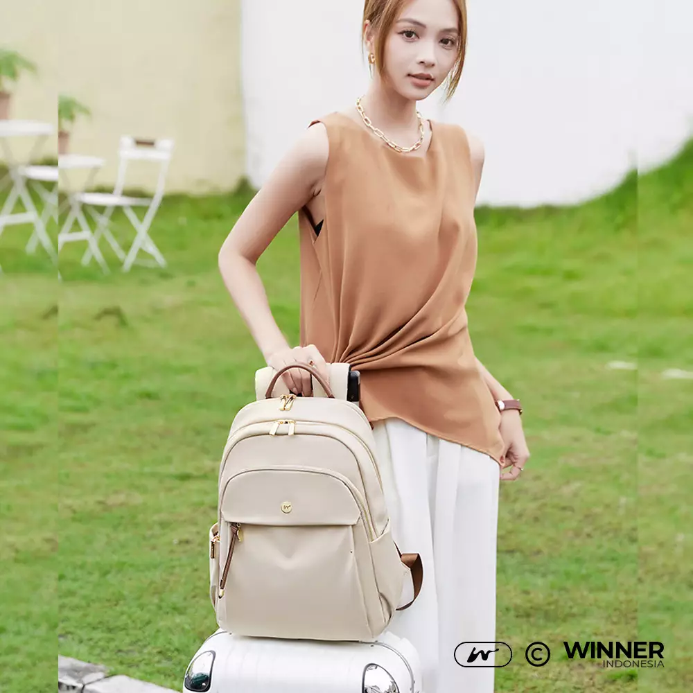 WINNER Tas Ransel Laptop 15,6 inch Oxford Anti-Air Backpack Korean Style (T14-025-6558) - Warna Hitam 15,6 inch