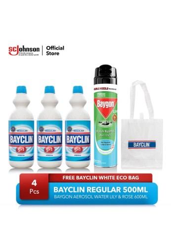 Bayclin Bayclin Regular 500ml dan Baygon Aerosol Waterlily & Rose FREE Bayclin White Ecobag B82D8ESBF3A0FAGS_1
