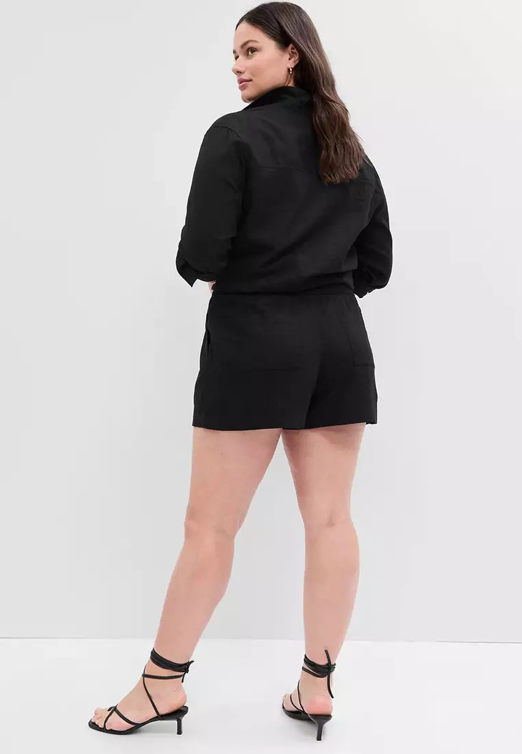 4" Mid Rise Linen Pull-On Shorts