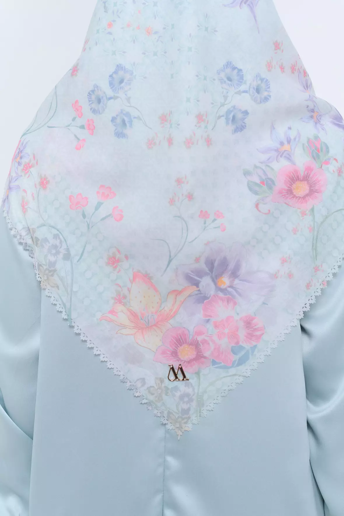 MFMW House Of Petals Scarf - Kerudung Segi Empat Premium Motif Bunga - Mint