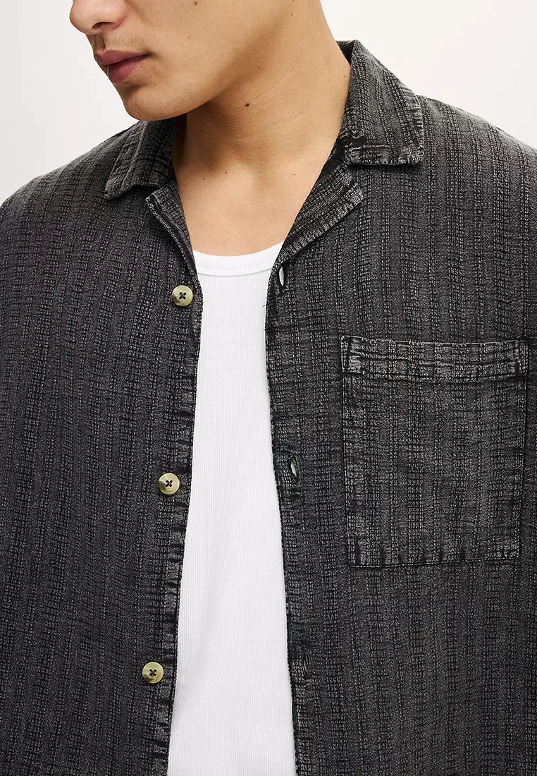 Washed Box Fit Short Sleeve Shirt