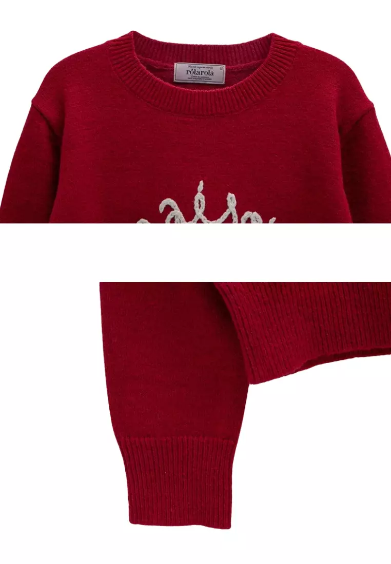 Maison De Rola Embroidery Knit - Red