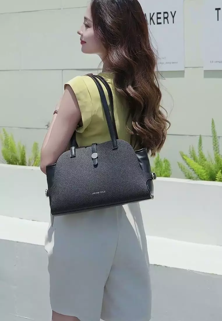 Women's Shoulder Bag / Top Handle Bag - Black