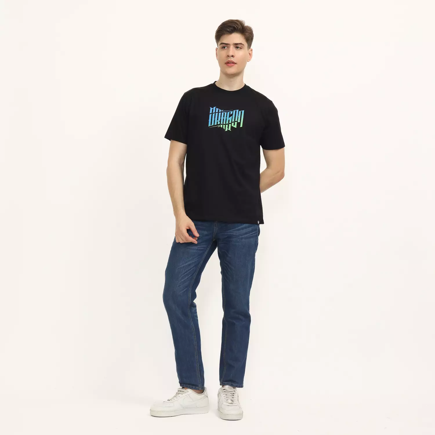 Dragon Kaos Lengan Pendek Machine Canvas Men Tee Black Planet Surf