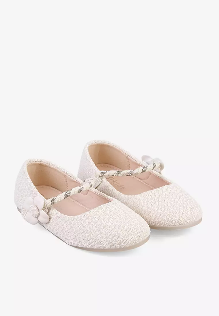 Sepatu Flatshoes Anak Baby Perempuan Warna Cream B.Cecil