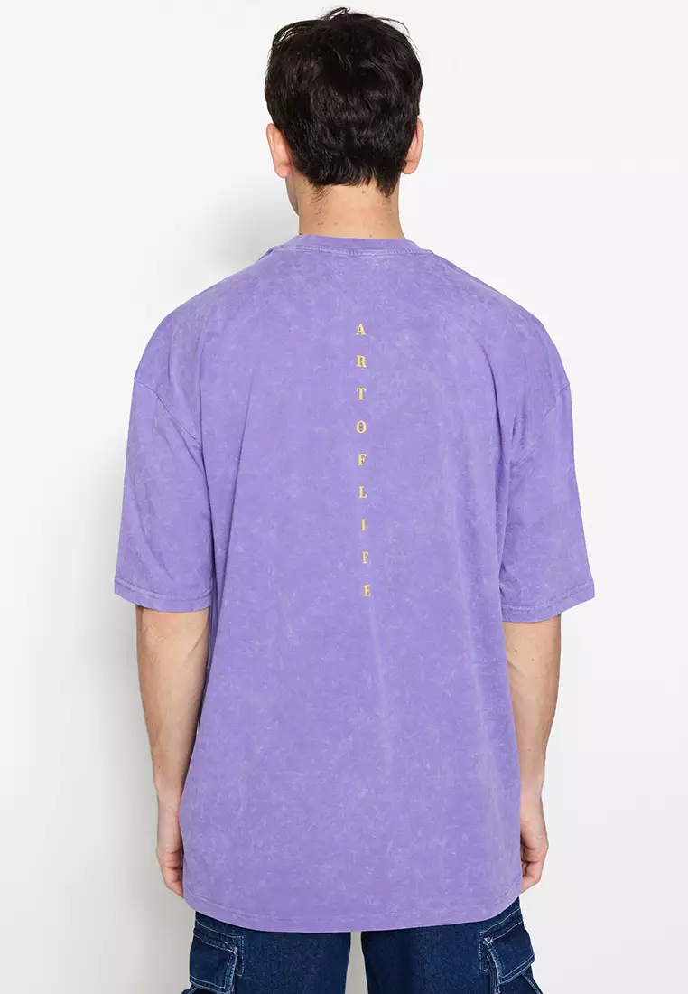 Faded-Effect Printed T-Shirt