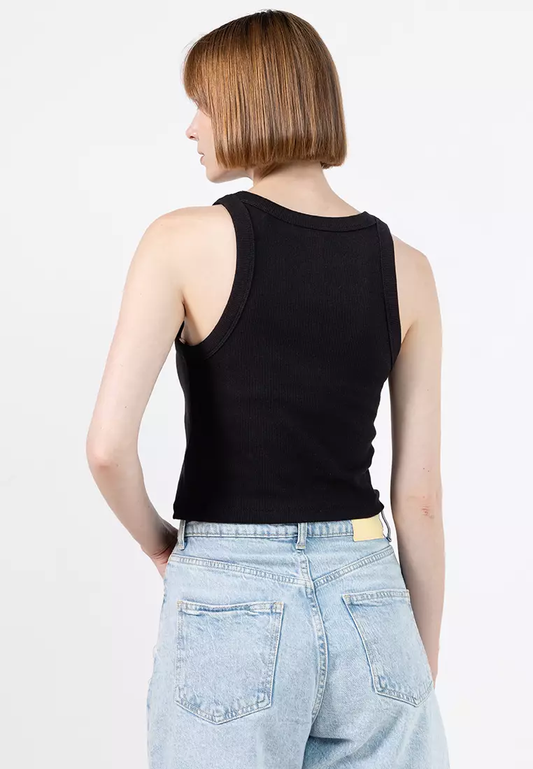 Buy GAP Ribbed Logo Cropped Tank Top 2026 Online | ZALORA