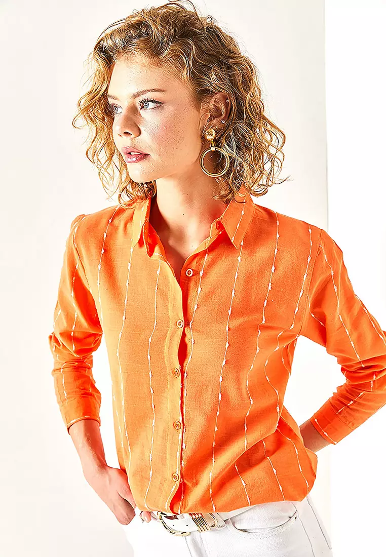 Stitch Detail Linen Shirt