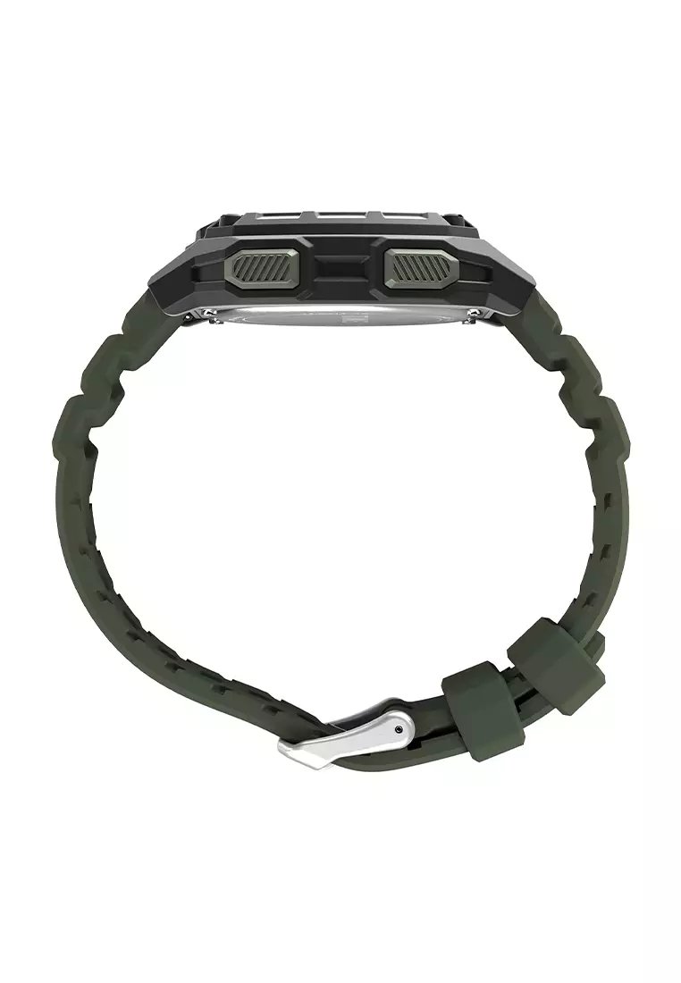 Timex Expedition Ridge Green Silicone Digital Watch For Men TW4B34500