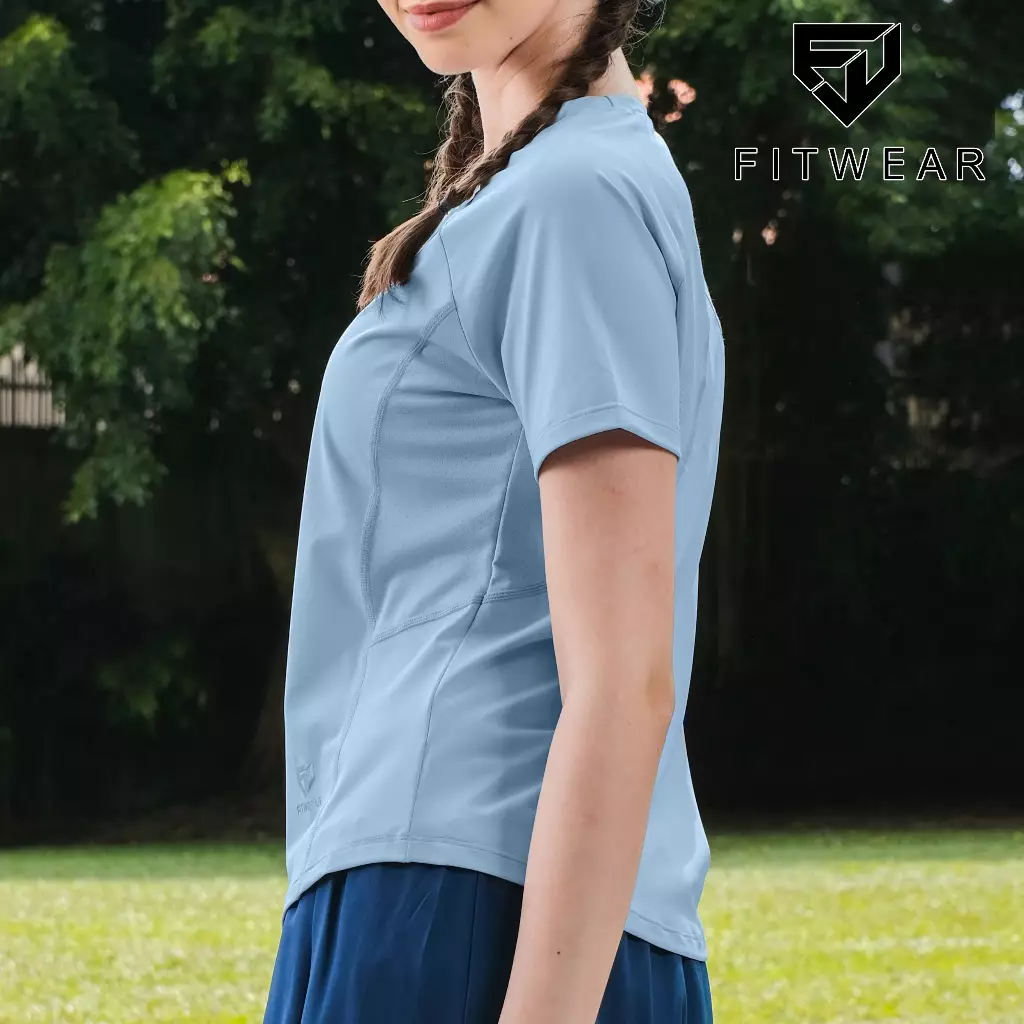 Fitwear Kaos Big Size Olahraga Wanita BROOKLYN UPPER BACK BREATHABLE - LIGHT BLUE