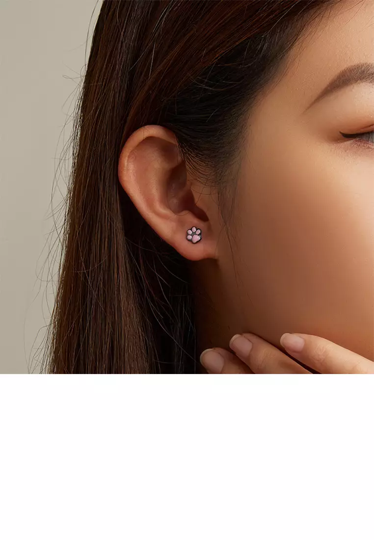 Cat paw hot sale print earrings