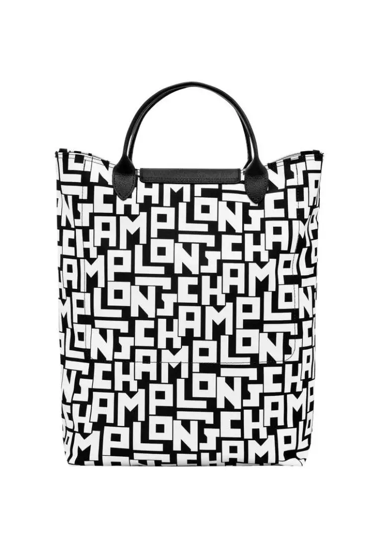Longchamp Le Pliage LGP M Tote Bag Black White