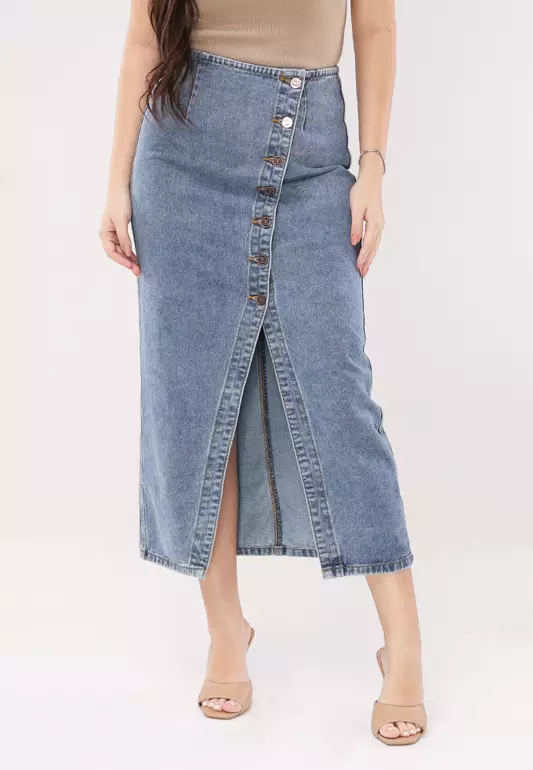 Denim Long Skirt Ladies