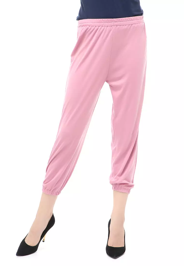 Nabila Legging Karet Muslimah Polos Bawahan Wanita Regular Fit - Dusty Pink