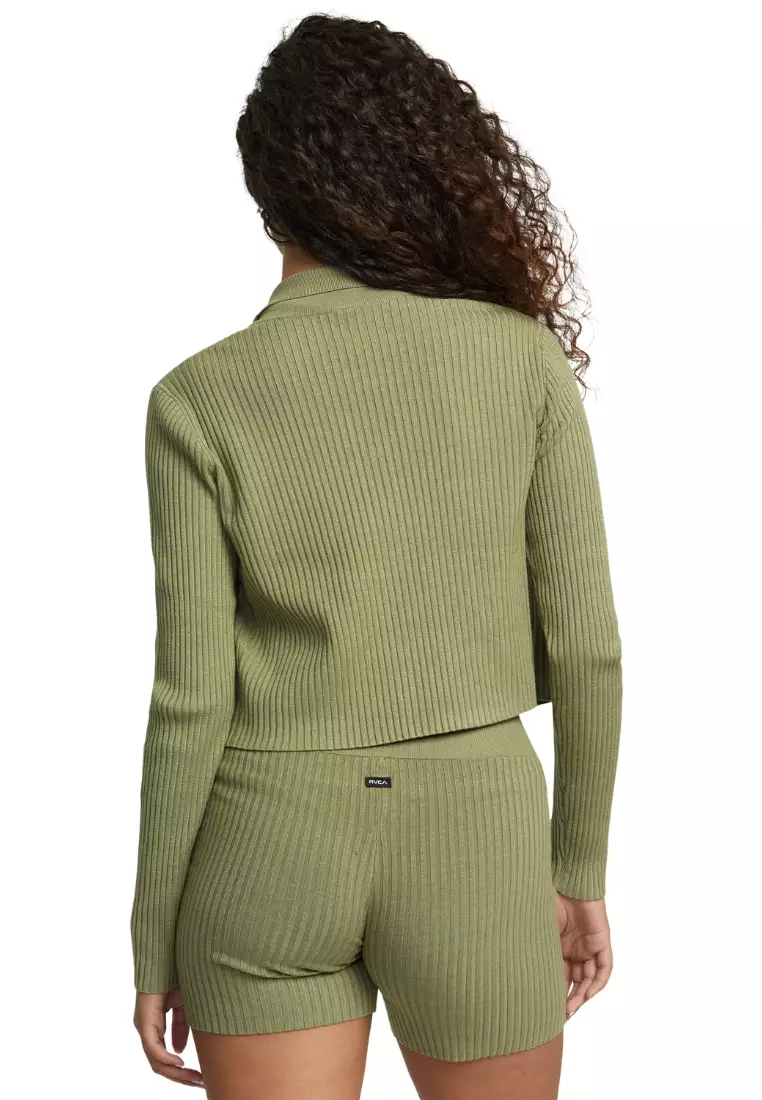 Women Rose Namajunas Fever Rib Knit Fitted Cardigan