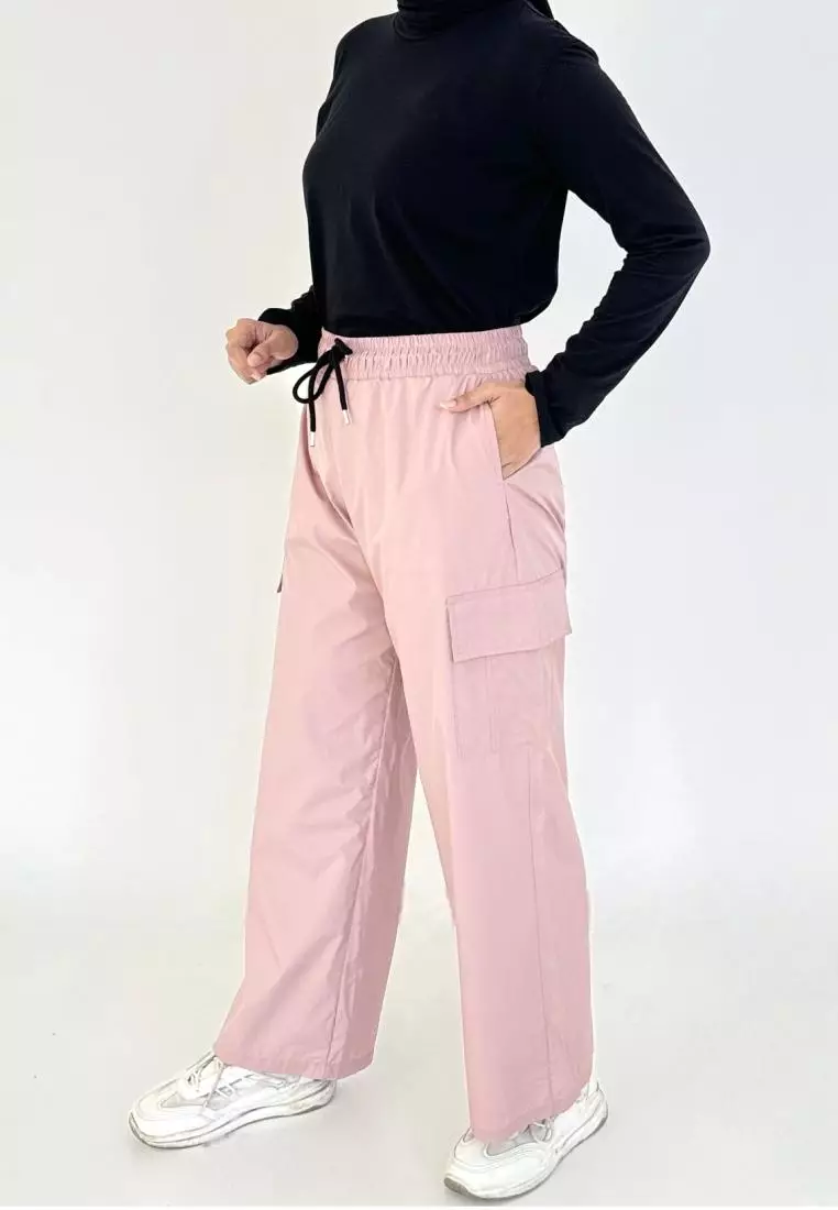 BUY 1 GET 1 FREE Alia Cargo Pants [Pink - Beige]