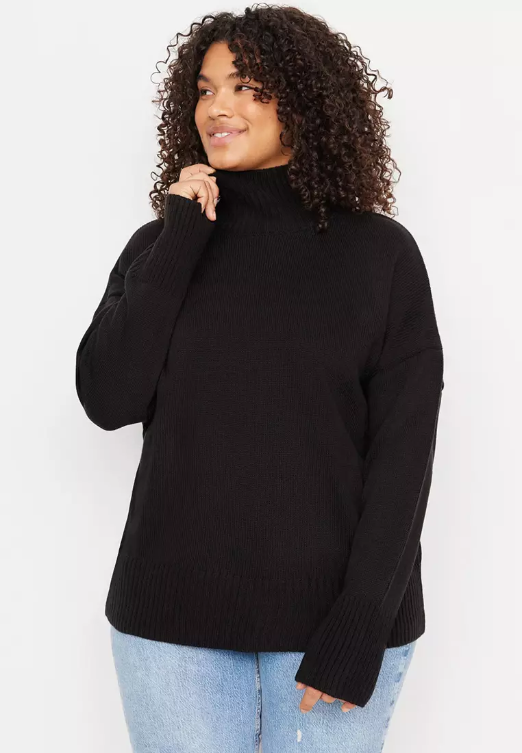 Plus Size Turtleneck Knit Sweater