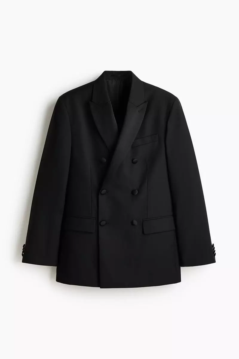 Relaxed Fit Wool-blend tuxedo jacket
