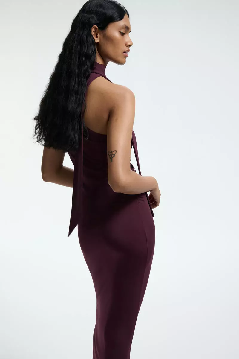 Draped one-shoulder dress