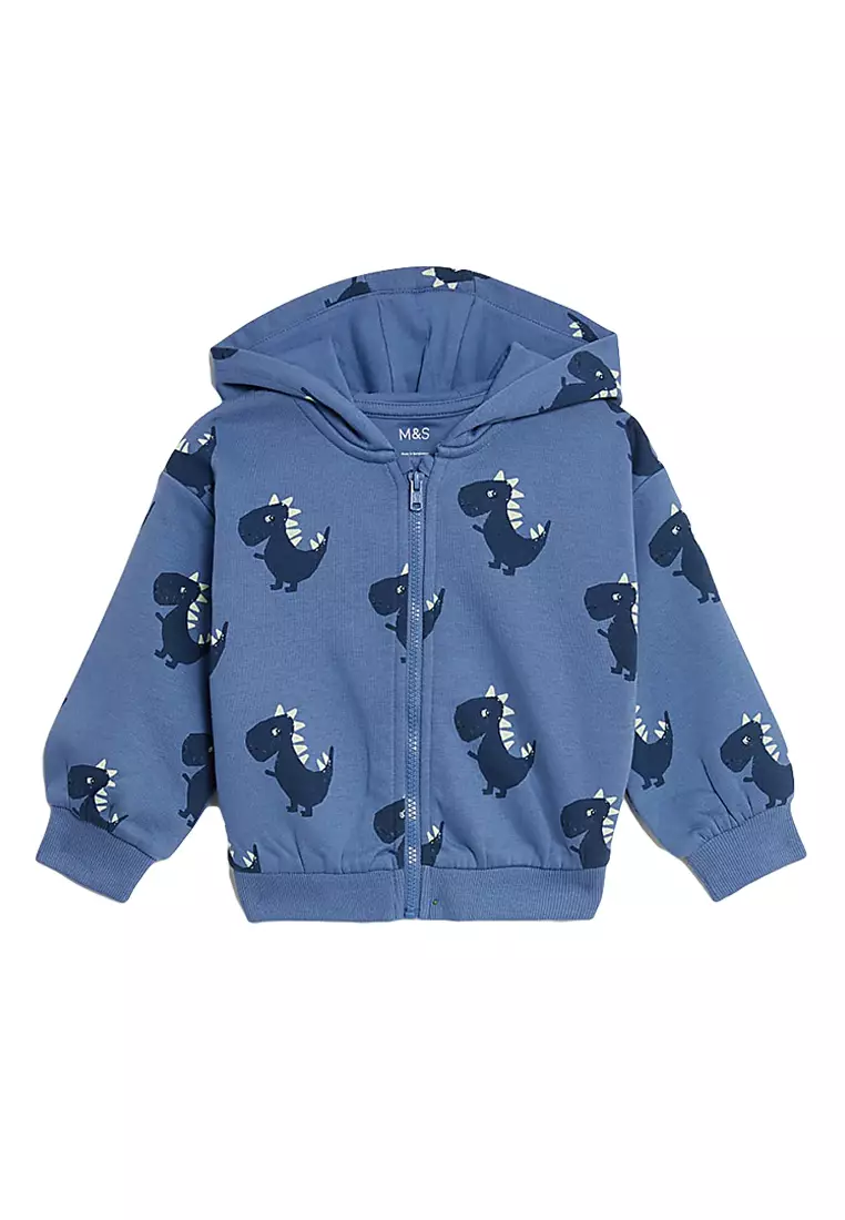 Cotton Rich Dinosaur Zip Hoodie