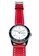 EGLANTINE 銀色 EGLANTINE® Vanessa 女士精鋼石英手錶白色錶盤，紅色皮錶帶 7560FACAA08BDFGS_6