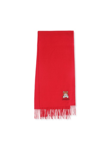 MOSCHINO red MOSCHINO women's handle bear tassel scarf A2E5CACD973E7DGS_1