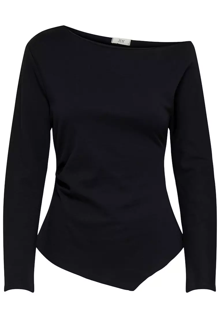Long Sleeve Asymmetric Jersey Top