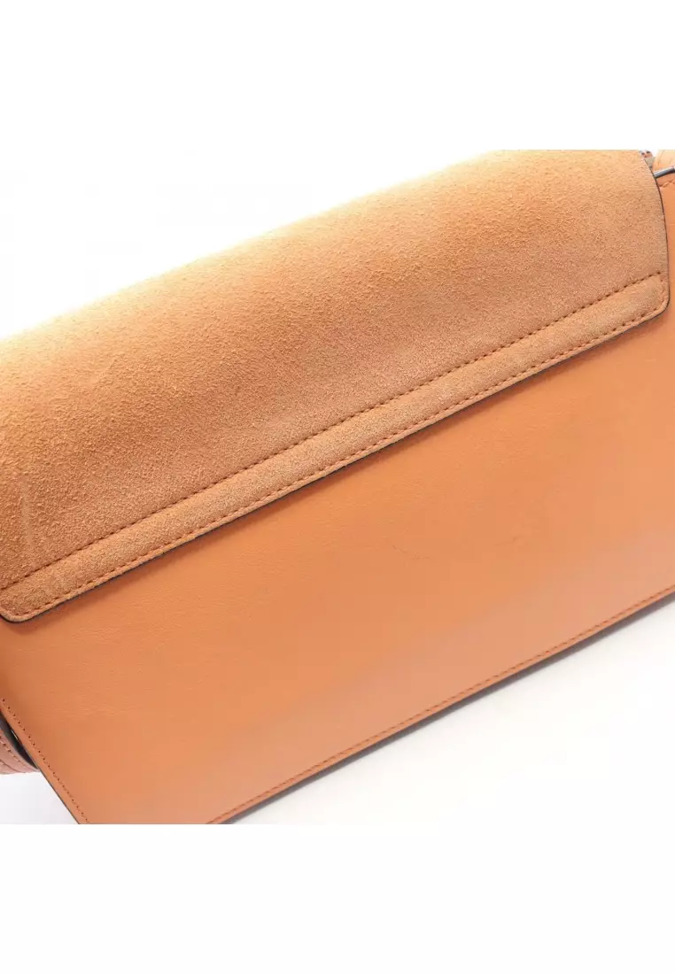 Pre-Loved Chloé FAYE Faye Shoulder bag leather suede coral orange