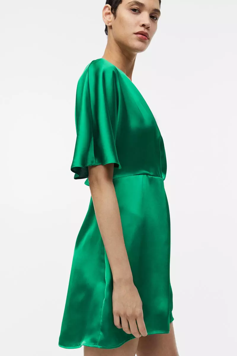 Satin wrap dress