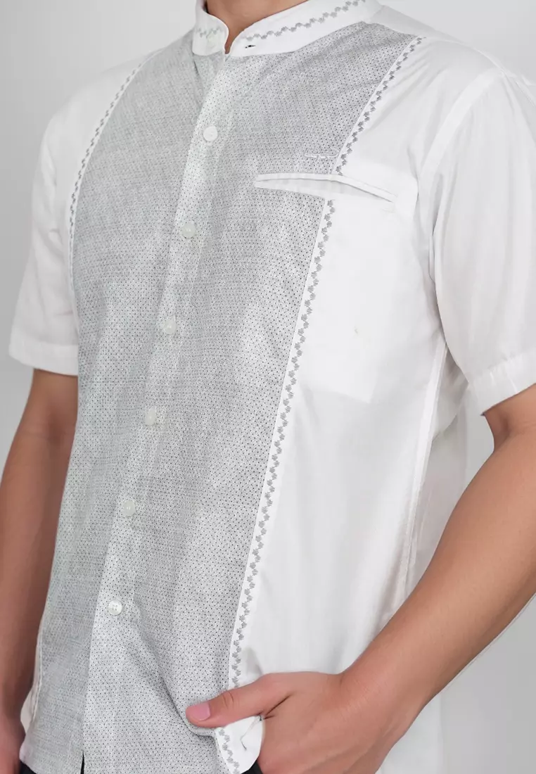 Crocodile KOKO Katun | Lengan Pendek Corak Kontemporer Kemeja | Relax Fit 1162