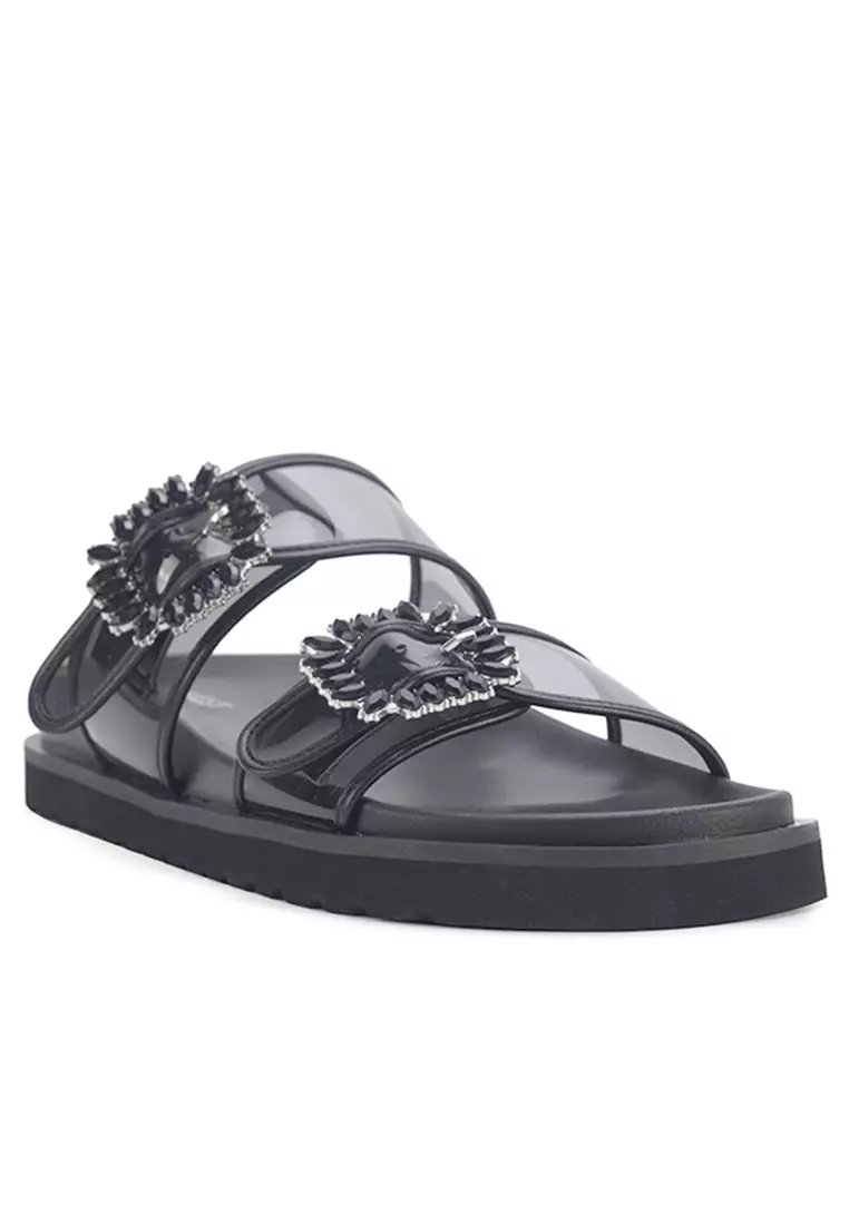 Discount on Nine West  shoes - SKU: Viko Flat Sandals Black