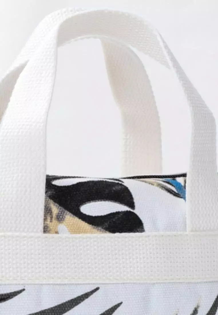 Pamole Pouch Kosmetik Bahan Kanvas Penutup Resleting - PMU Trop Brokenwhite