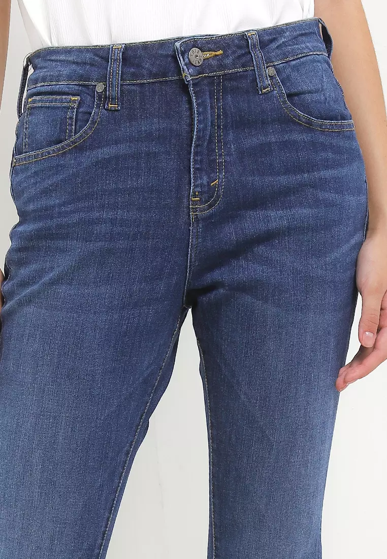 High Waist Boot Cut Stretch Denim Pant FBW390