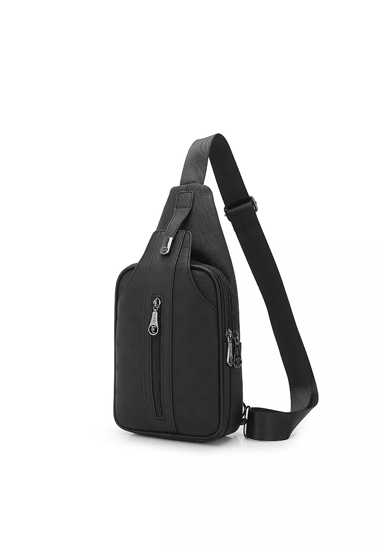 Men's Chest Bag / Sling Bag / Crossbody Bag (Tas Dada / Tas Selempang Pria) - Hitam