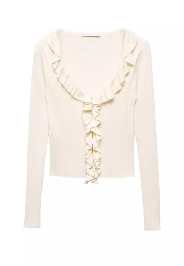 Buy Mango Ruffle Knit Cardigan 2024 Online ZALORA Singapore