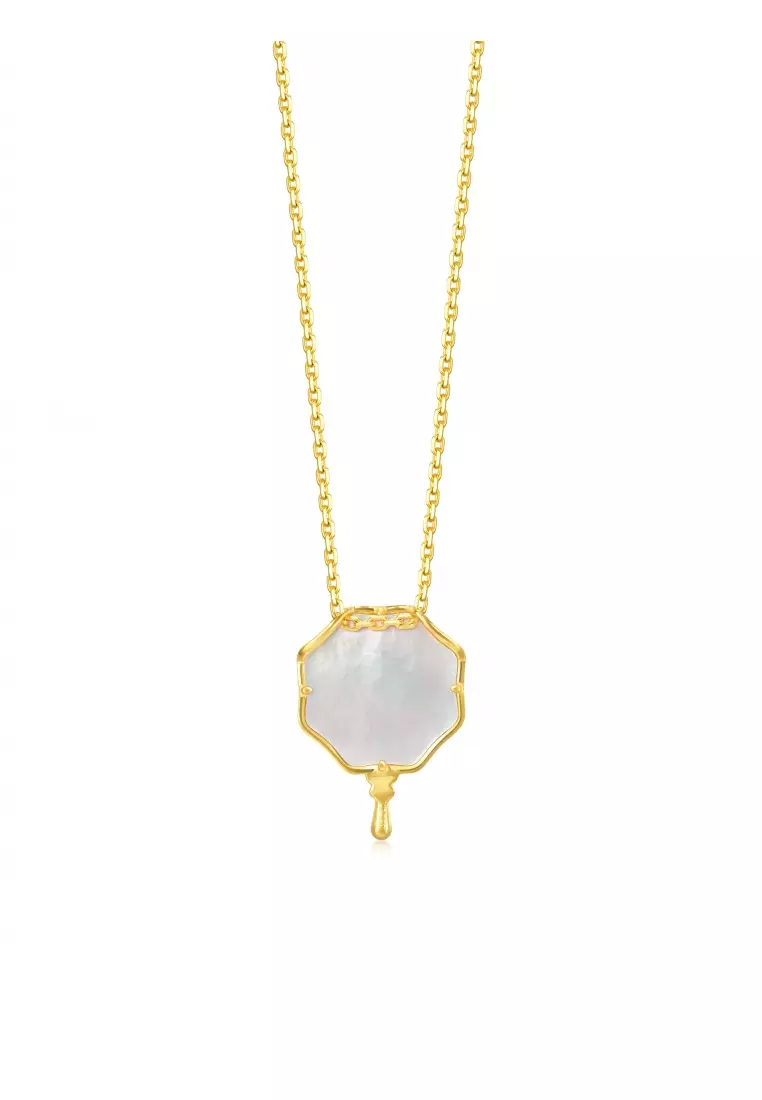 Cultural Blessings Daily Bliss 999.9 24K Solid Gold Mother of Pearl Orchid Pendant 92654P (Necklace not included)