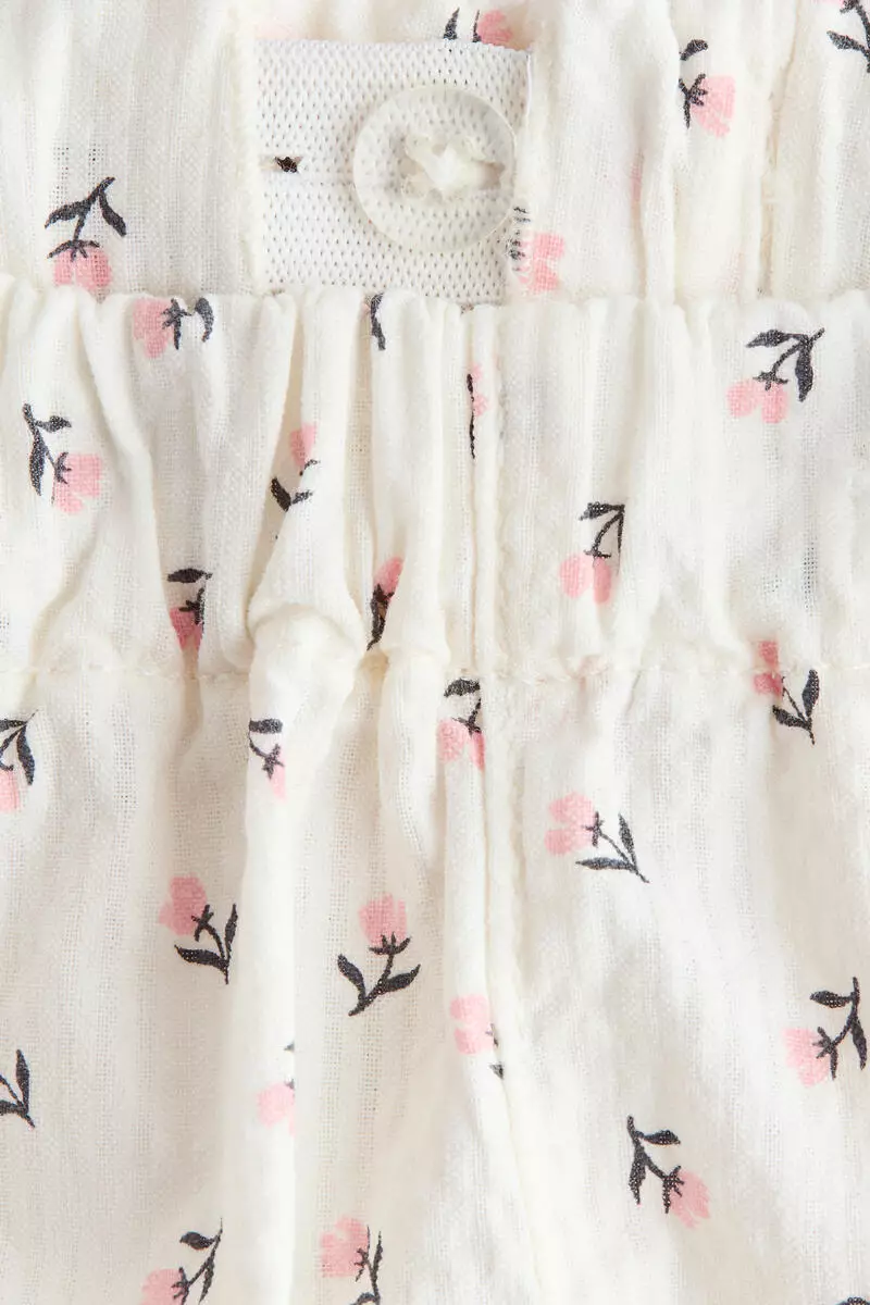 Frill-trimmed cotton trousers